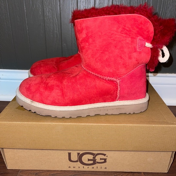 Ugg Selene Boot Red Womens Size 7 Suede Nautical Rope 1006493 - Picture 2 of 8